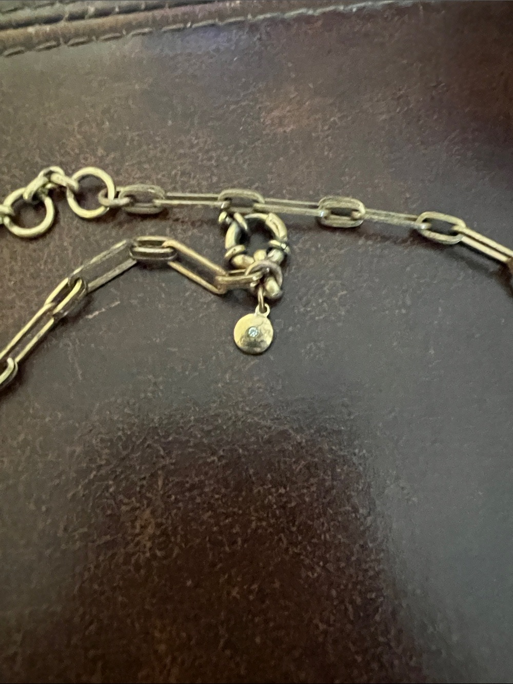 J. Crew Gold-Tone Leaf Cluster Necklace with sparkly Clear Stones - Picture 3 of 4